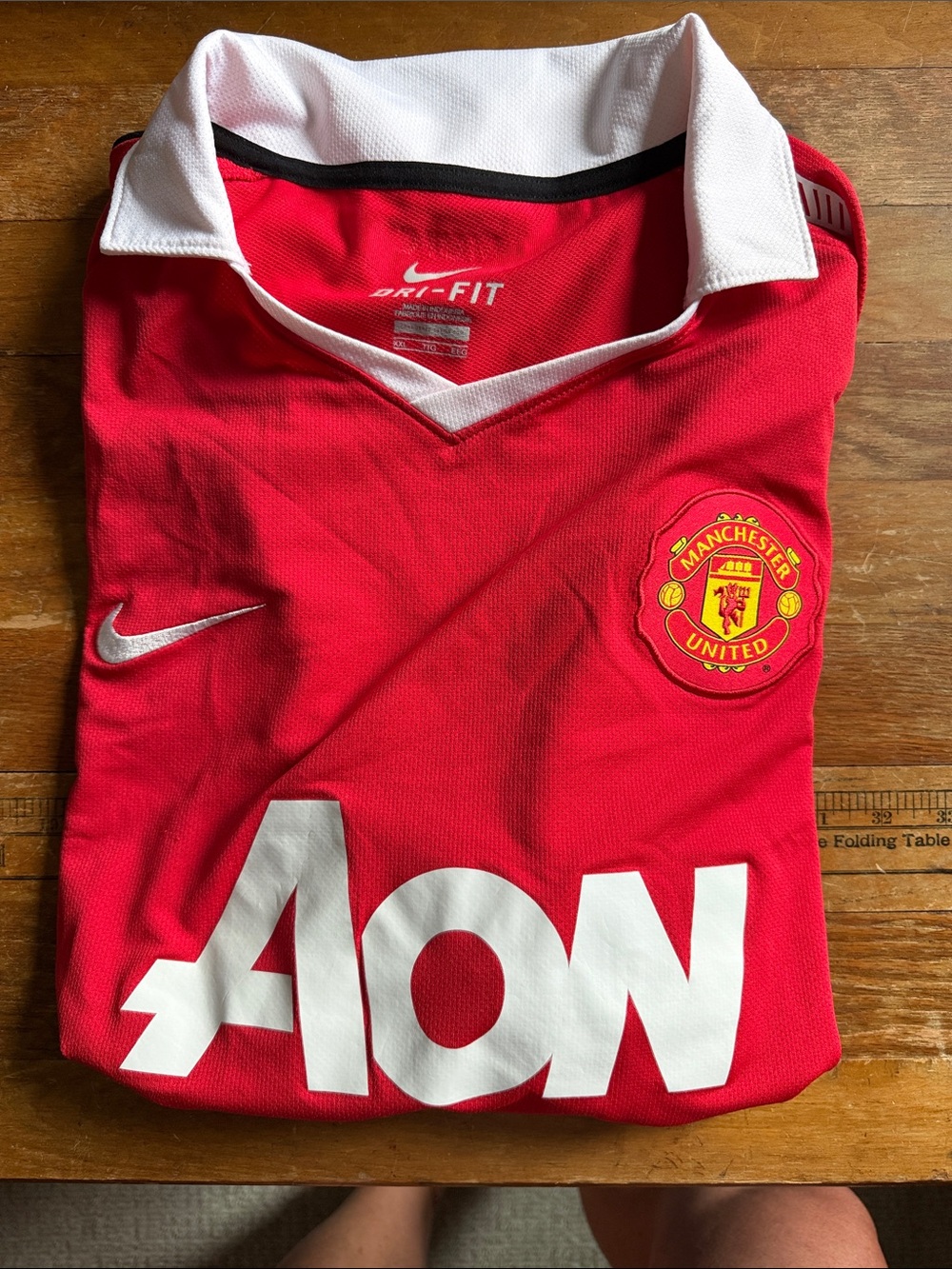 Authentic Nike Manchester United Red and White Dri-FIT Performance Jersey XXL